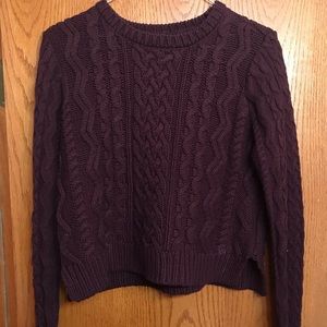 maroon cropped sweater